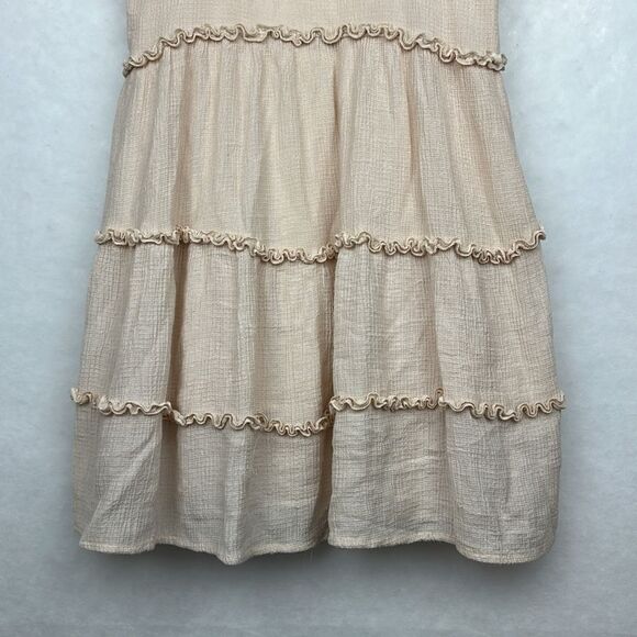 Love Tree Womens Babydoll Fit and Flare Mini Ruffled Dress Sz M ajustble Straps - Picture 5 of 12